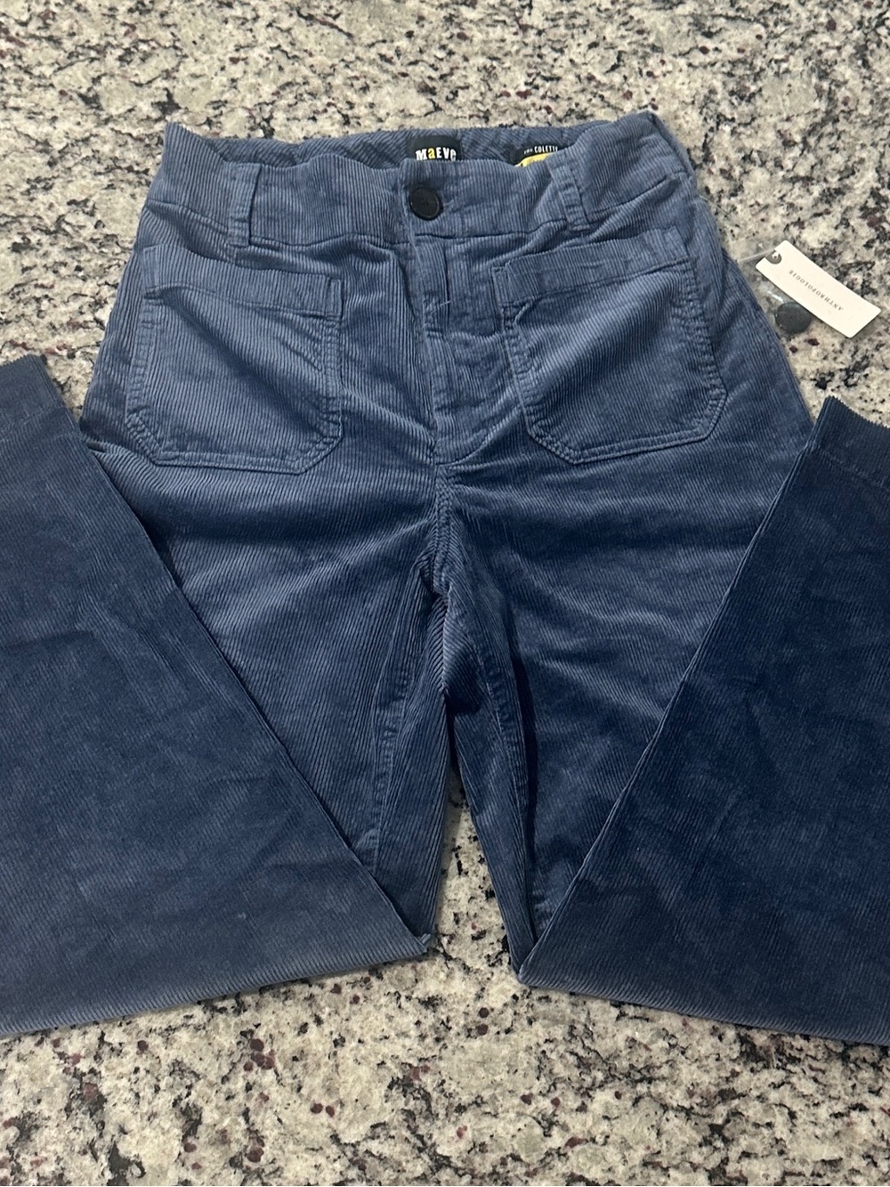 NWT Maeve by Anthropologie Blue Corduroy Jeans Size 28